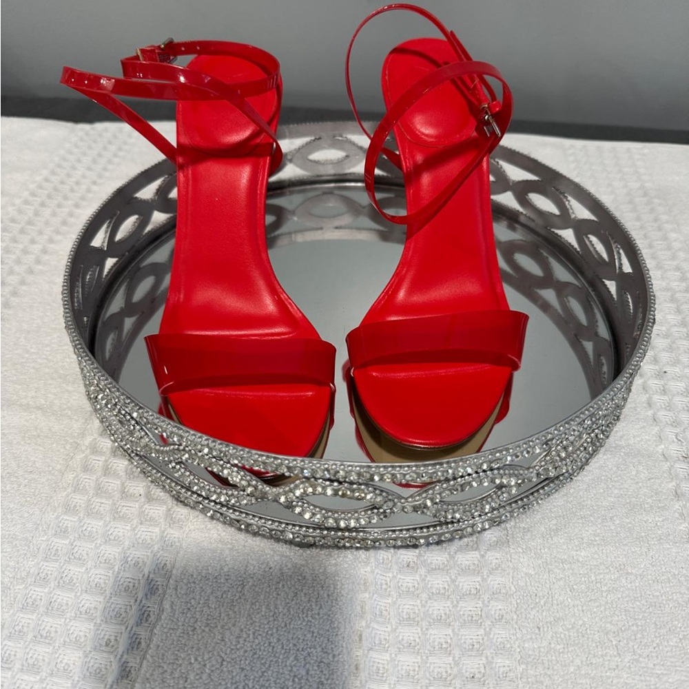 Marc Fisher Vibrant Red Strappy Heels